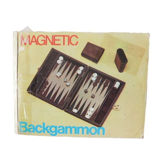 Vintage Magnetic Travel Backgammon Game 9" x 7" - Picture 1 of 4